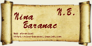 Nina Baranac vizit kartica
